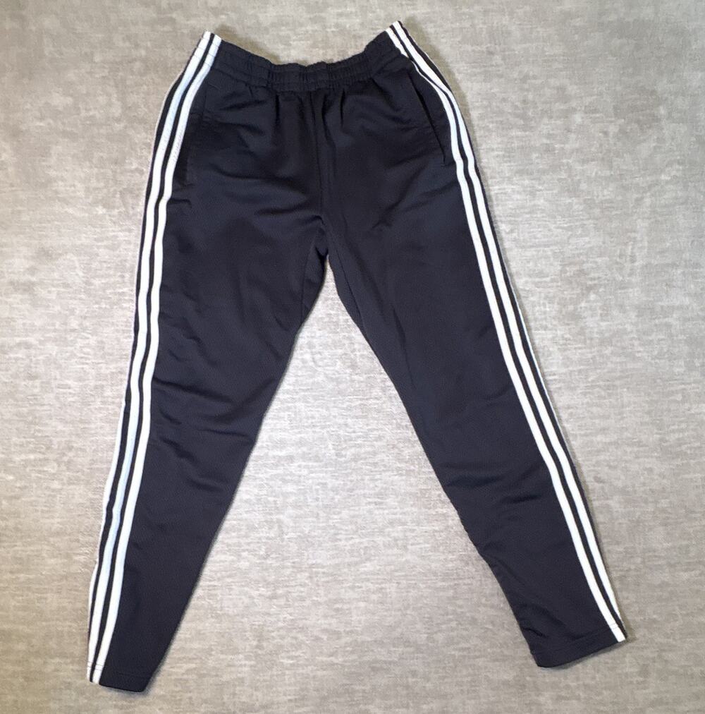 adidas Men's Black/White 3-Stripes Snap Side Track Pants Size M 29" Inseam